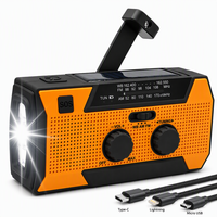 5000mAh Storm Preparedness Solar Hand Crank Radio Type-C Port Power Bank Function with Reading Light for Disaster Preparedness