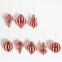 Boules de Noël en papier 3D, décorations suspendues pour sapin de Noël, ornements en papier de soie nid d'abeille pour fêtes de fin d'année et décoration intérieure