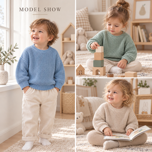 Maglione per Bambini in <span class=keywords><strong>Cotone</strong></span> 100% <span class=keywords><strong>Organico</strong></span>, Pullover Semplice per Neonati e Bambini con Consegna Rapida - Product Image 4