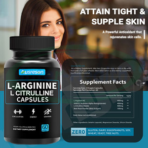 Cápsulas de Citrulina y Arginina Ausreson OEM, Suplemento Herbal de Raíz de Remolacha, 1000mg 3000mg, Cápsulas de Arginina y Citrulina para Energía - Product Image 2