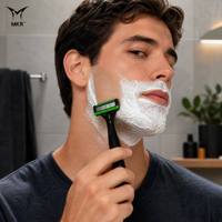 Rasoir à lame incurvée pratique pour hommes, rasoir manuel à cinq lames, lames en acier inoxydable, rasage rapide