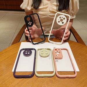 เคสโทรศัพท์ PC แข็งกันกระแทกสีลูกกวาดใสป้องกันเลนส์กากเพชรสุดหรูสำหรับ OPPO Reno 13 12 11 Pro - Product Image 3