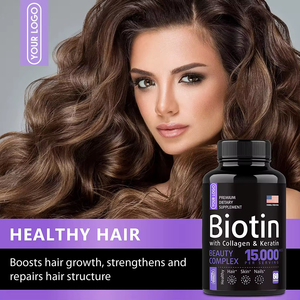 Cápsulas de Suplemento de Belleza para Adultos con Biotina, Colágeno y Queratina para el Crecimiento del Cabello y Aclaramiento de la Piel con Colágeno de Pescado - Product Image 4