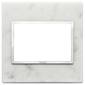Vimar Carrara White Wall <b>Switch</b> <b>Plate</b> 15.8x14.1cm Marble Finish - Product Image 1