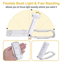Luz de Lectura con Clip Recargable por USB, Mini Lámpara LED para Libros con Brillo Ajustable, Protección Ocular, Lámpara Pequeña Portátil para