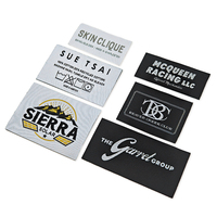 Étiquettes tissées personnalisées pour vêtements : étiquettes de lavage, d'entretien, de taille, de marque, avec logo, script, police, effet vieilli, pliées, coupe droite
