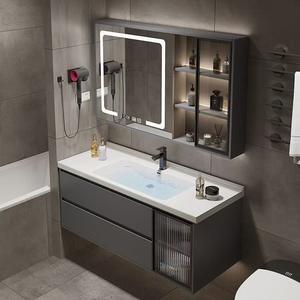 Gabinete de baño combinado con espejo e interruptor táctil inteligente estilo hotel - Product Image 3