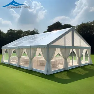 Grand Manufacturer besar 20x40 tenda pesta pernikahan putih dengan dinding PVC transparan untuk acara luar ruangan besar dijual