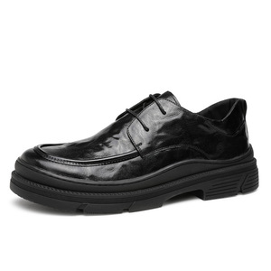 Nouvelles Chaussures Oxford pour Hommes en Cuir Véritable de Haute Qualité, Bout Carré, Style Rétro, Formelles, Antidérapantes avec Massage et Désodorisation - Product Image 1
