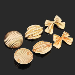 Botones de metal de aleación con forma especial de concha marina, estrella de mar, para ropa, personalizados de fábrica, con vástago, color dorado - Product Image 2