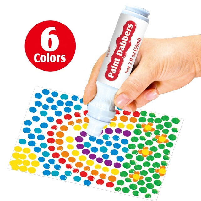 Funny Pen 6-Color 59ml Washable Art Dot Markers Educational Drawing Toys Set for Kids Paint Tool for Education