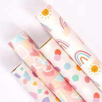 Papier cadeau à motifs géométriques modernes en stock pour emballage de boîtes cadeaux, papier de soie recyclable, feuille plate 70*50cm