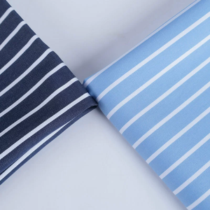 도매용 재고 있음: 100% 면 70수 원사염색 스트라이프 새틴 셔츠 원단, 액체 암모니아 마감, 고급 소재. - Product Image 2