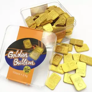 Dulces de confitería en forma de barra de oro Chocolate forma cuadrada caramelo de chocolate lechoso para niños
