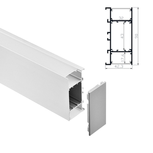 Factory Sale <strong>Wall</strong> Mounted 42*90mm Aluminum LED <strong>Profile</strong> Channel 6000 Series Grade T5 Temper Anodizing for LED Strip <strong>Lighting</strong> - Product Image 1