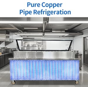 Présentoir de comptoir réfrigéré à double température pour la préparation de sandwichs à salade Pizza Présentoir de comptoir à sandwichs à salade - Product Image 4