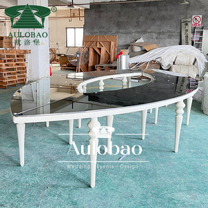 White Iron Metal Frame Eye Shape <strong>Memorial</strong> Hotel Furniture Serpentine <strong>Wedding</strong> <strong>Table</strong> - Product Image 1