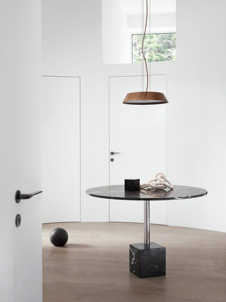 European Artistic Round Chandelier Modern Hanging Lamp Minimalist Style Dining Room Kitchen Oak Wood Pendant Light