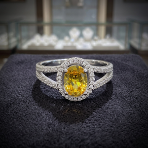 Fashion CZ Classic Oval Cut Rhodium Plated <b>Brass</b> Unisex Engagement <b>Ring</b> for Wedding and Anniversary - Product Image 3