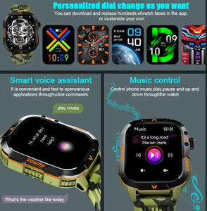 DF TAC Gadgets électroniques sportifs Nouvelle montre connectée BT Répondre aux appels Montre d'extérieur Lampe de poche Équipement personnel pour le camping en plein air - Product Image 5