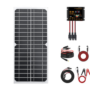 Kits de Paneles <span class=keywords><strong>Solares</strong></span> de 10w Completos y Populares con Controlador PWM MPPT y Encendedor de Cigarrillos de <span class=keywords><strong>12v</strong></span> 24v para Cargador de Batería de Coche y Camión - Product Image 1