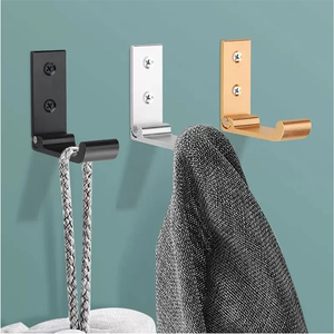 Folding Hooks <b>Wall</b> Door <b>Clothes</b> Coat Hat Bags Hangers Aluminum Alloy Kitchen Bathroom Rustproof Towel Hooks Foldable Hook - Product Image 3