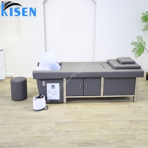 KISEN Nail Salon Furniture Foot Spa Head Therapy Shampoo Basin Reclining Electric Shampoo <b>Bed</b> with Pedicure for Hair Salon - Product Image 5