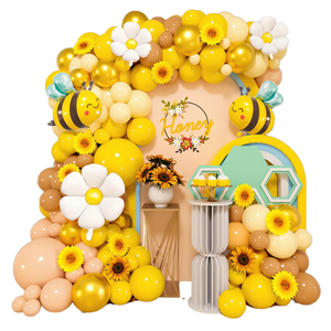 Kit Ghirlanda di Palloncini in Lattice Usa e Getta a Tema Ape, Set di Palloncini Gialli Ape e Margherita per Compleanni Bambini e Baby Shower - Product Image 1