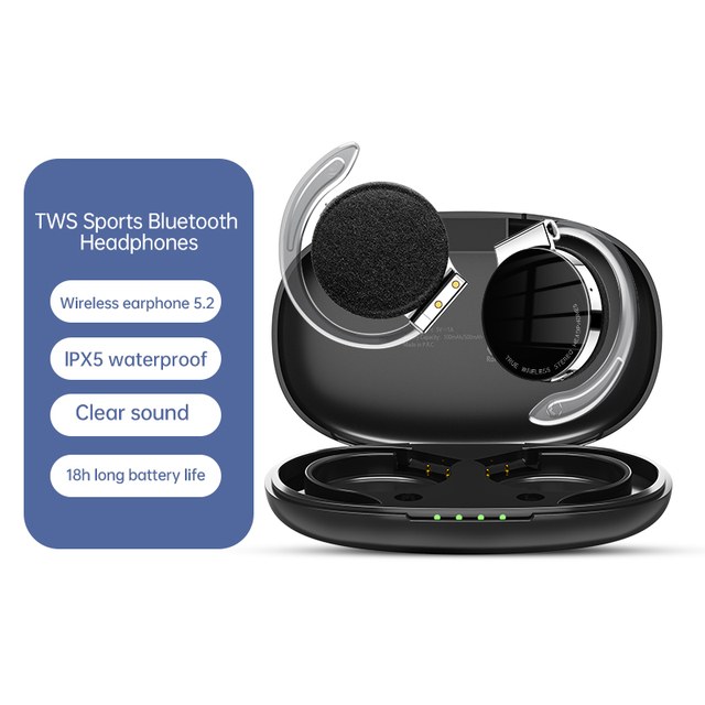 F2 Night Running Sport Bluetooth Earphone with Night Light | Open Ear Hook Earmuffs | ENC Noise Reduction TWS Wireless Headphone