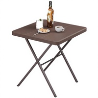 Tables pliantes carrées CE de 27 pouces, sans assemblage, tables pliantes portables, cadre en acier robuste, tables d'extérieur pour pique-niques et fêtes