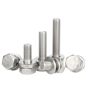 Sus SS 304 316 18-8 Thép Không Gỉ Tùy Chỉnh Bên Ngoài <span class=keywords><strong>Hex</strong></span> Đầu Kết Hợp Bolt Phẳng Mùa Xuân Máy Giặt Lắp Ráp A2-70 Sem Vít - Product Image 3