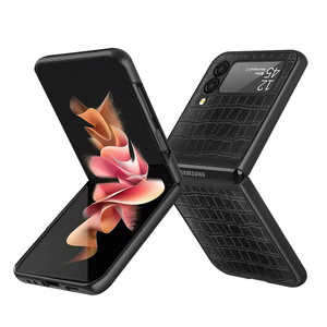 เหมาะสำหรับ Samsung Galaxy Z Flip3/Flip โทรศัพท์แบบพับได้ลดราคา 60% เคสหนังลายจระเข้คุณภาพสูง ป้องกันรอยนิ้วมือ และ - Product Image 3