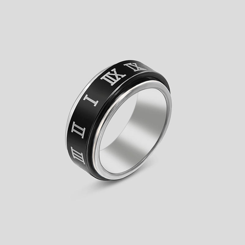 Rotating Ring - Roman numeral black