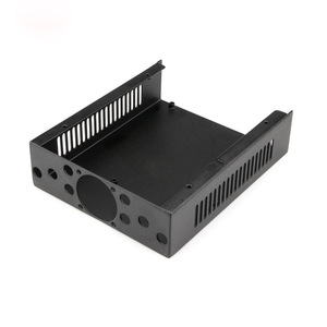 Black Steel Cutout Enclosure Machined Metal Housing Rectangular <b>Machine</b> Cover Custom CNC <b>Machine</b> Service - Product Image 4