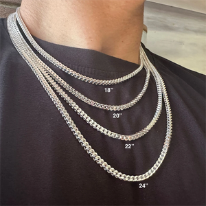 Cadena Franco <span class=keywords><strong>de</strong></span> Plata Maciza 925, Cadena Franco Cuadrada <span class=keywords><strong>de</strong></span> Plata <span class=keywords><strong>de</strong></span> Ley, Collar Unisex, Cadena <span class=keywords><strong>de</strong></span> Eslabones Cerrados <span class=keywords><strong>para</strong></span> <span class=keywords><strong>Hombre</strong></span> y Mujer - Product Image 5