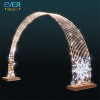 Arche lumineuse LED 3D en PVC pour décoration de jardin, idéale pour la remise des diplômes, Thanksgiving, Noël et Halloween, utilisation extérieure en ville