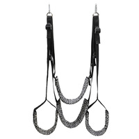 Accessoires de jeux SM noirs, dispositif de retenue, fétiche, adultes, jambes ouvertes, bondage BDSM, balançoire de porte suspendue pour couples