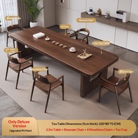 Nouvel ensemble de table et de chaises à thé en bois de style chinois, design moderne haut de gamme, multifonctionnel, adapté à la maison et au bureau