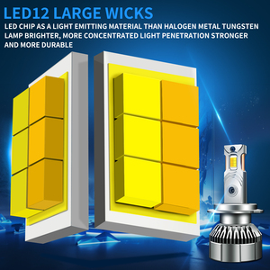 Falconsight 300W Tri màu LED Sương Mù Ánh sáng bóng đèn H1 H4 H7 H11 Led Đèn Pha 6500K 4300K 3000K màu vàng 3 màu xe đầu đèn - Product Image 3