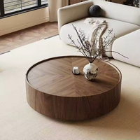Table basse Delanto en bois de noyer de style moderne du milieu du siècle avec rangement, meubles de salon écologiques