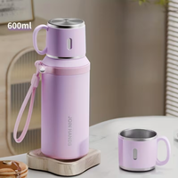 Botol Vakum Stainless Steel Bebas BPA Kapasitas Besar 30oz Tutup 2-in-1 Termos Portabel Dua Fungsi Minum Tahan Panas 6-12 Jam