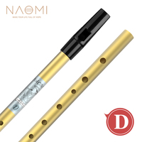 NAOMI Golden D Key Irish Whistle Penny Whistle 6 Holes Flute Aluminum Alloy Whistle Fipple Flute Woodwind Instrument