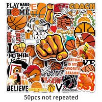 Autocollants imperméables en Pvc personnalisés pour le sport, le basket-ball, pour boîte à barres de traction, valise, tables, sacs à main, guitare et livres, 50 pièces