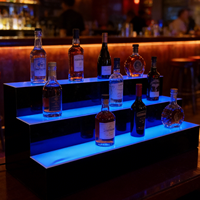Présentoir lumineux portable pour bouteilles de bar en acrylique LED de 3 mm avec télécommande pour bars