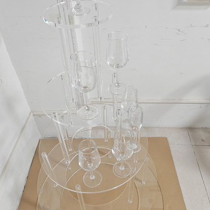 New Acrylic 5-Layer Vòng rượu sâm banh tháp Kệ đám cưới rượu vang bảng cup tháp đạo cụ hiển thị thanh lịch <span class=keywords><strong>Rack</strong></span> cho đám cưới trang trí nội thất - Product Image 6