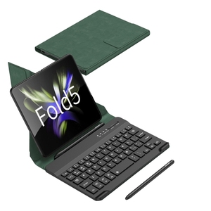Nouvel arrivage pour <span class=keywords><strong>Samsung</strong></span> <span class=keywords><strong>Galaxy</strong></span> Z Fold5 GKK étui en cuir pour clavier BT sans fil pliable magnétique avec stylo - Product Image 2