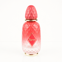 Flacon de parfum vide portable de luxe Byron 100 ml avec bouchon couronne royale, design polygonal, pulvérisateur à pompe sérigraphié, emballage