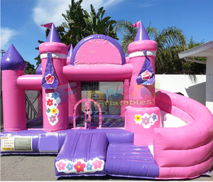 Château gonflable rose à bas prix, très vendu, avec toboggan, trampoline pour enfants, toboggan gonflable, château gonflable combiné - Product Image 2