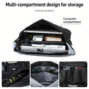 Sac messager fonctionnel personnalisé avec logo, sac bandoulière imperméable grande capacité, sac à l'épaule décontracté pour hommes - Product Image 2