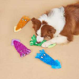 Wholesale Interactive Squeaky <b>Crinkle</b> Plush Dog Chew Toys Octopus Squid Shaped with Four Color Selection - Product Image 6